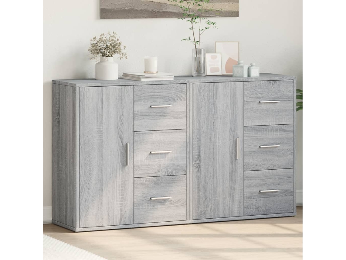 Vidaxl Aparadores 2 Pcs 60x31x70 Cm Derivados Madeira Cinzento Sonoma