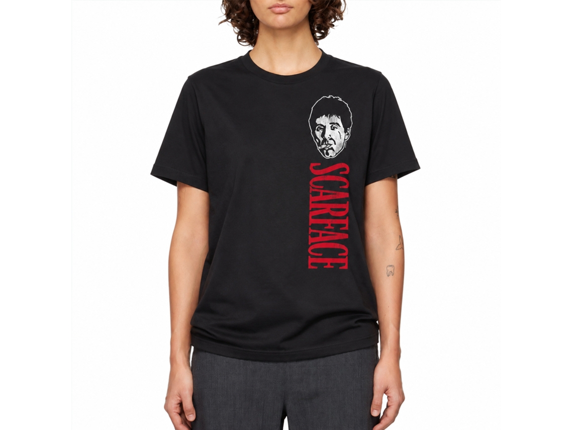 Rockinstone Scarface Movie Tall Left Black Adult T-shirt Size:s