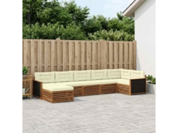 Vidaxl Conjunto De Sofás Para Exterior 7 Unid. Natural E Creme