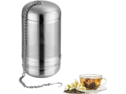 Infusor de Chá de Aço Inoxidável 304, Coador Reutilizável com Cadeia e Gancho para Copo, Chaleira e Vidro