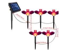 Lurelia Luz Led De Solo Para Halloween, Morcego Roxo, 5 Estacas Pretas, Energia Solar, Ip65