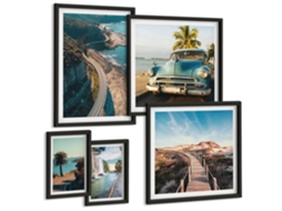 Conjunto De Pinturas Paisagens De Viagem Carros Natureza Espelharte (5 Peças)