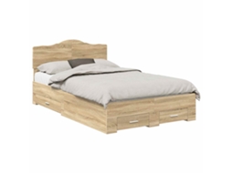 Estrutura da Cama com Cabeceira Carvalho Sonoma 135x190 cm MAISON EXCLUSIVE