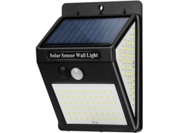 Lâmpada Externa Movida a Energia Solar Detector de Movimento 3 Modos [1 Pacote de 144 Leds] Sem Fio e À Prova D'Água