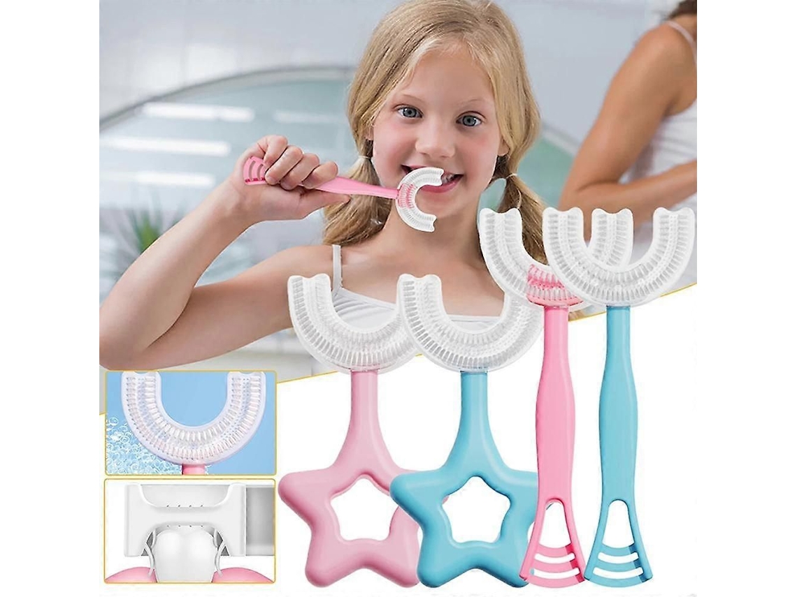 Escova De Dentes Em Formato De U Com Limpeza 360 Graus, Macia, Feita De Silicone, Para Uso Manual, Ideal Para Crianças.
