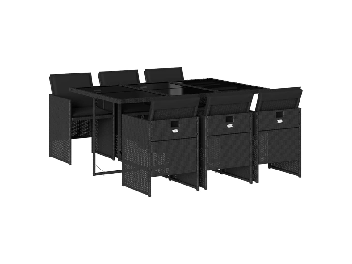 Garden Dining Set, Garden Dining Sets Vidaxl Preto Rattan / Vime (n/a)