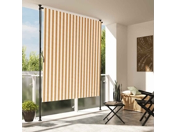 Vidaxl Estore De Rolo Exterior 200x270 Cm Tecido/aço Laranja E Branco