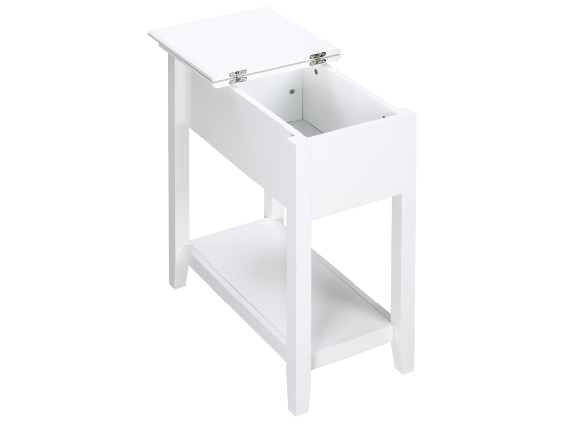 Mesa Auxiliar Mdf Cor Branco 60,5x32,5x70cm Homcom