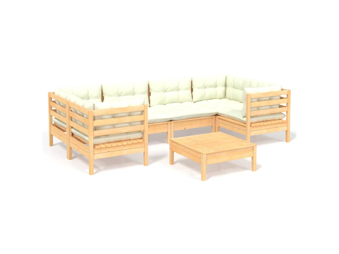 Garden Lounge Set, Garden Lounge Sets Vidaxl Creme Madeira De Pinho (n/a)