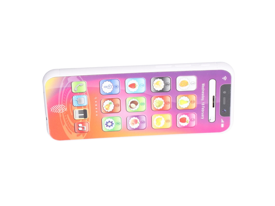Primerox brinquedo Educativo Telefone Infantil com Luzes Led e Volume Ajustável Roxo
