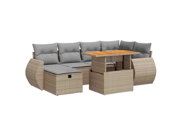Garden Sofa Set, Garden Sofa Sets Vidaxl Bege Rattan / Vime (n/a)