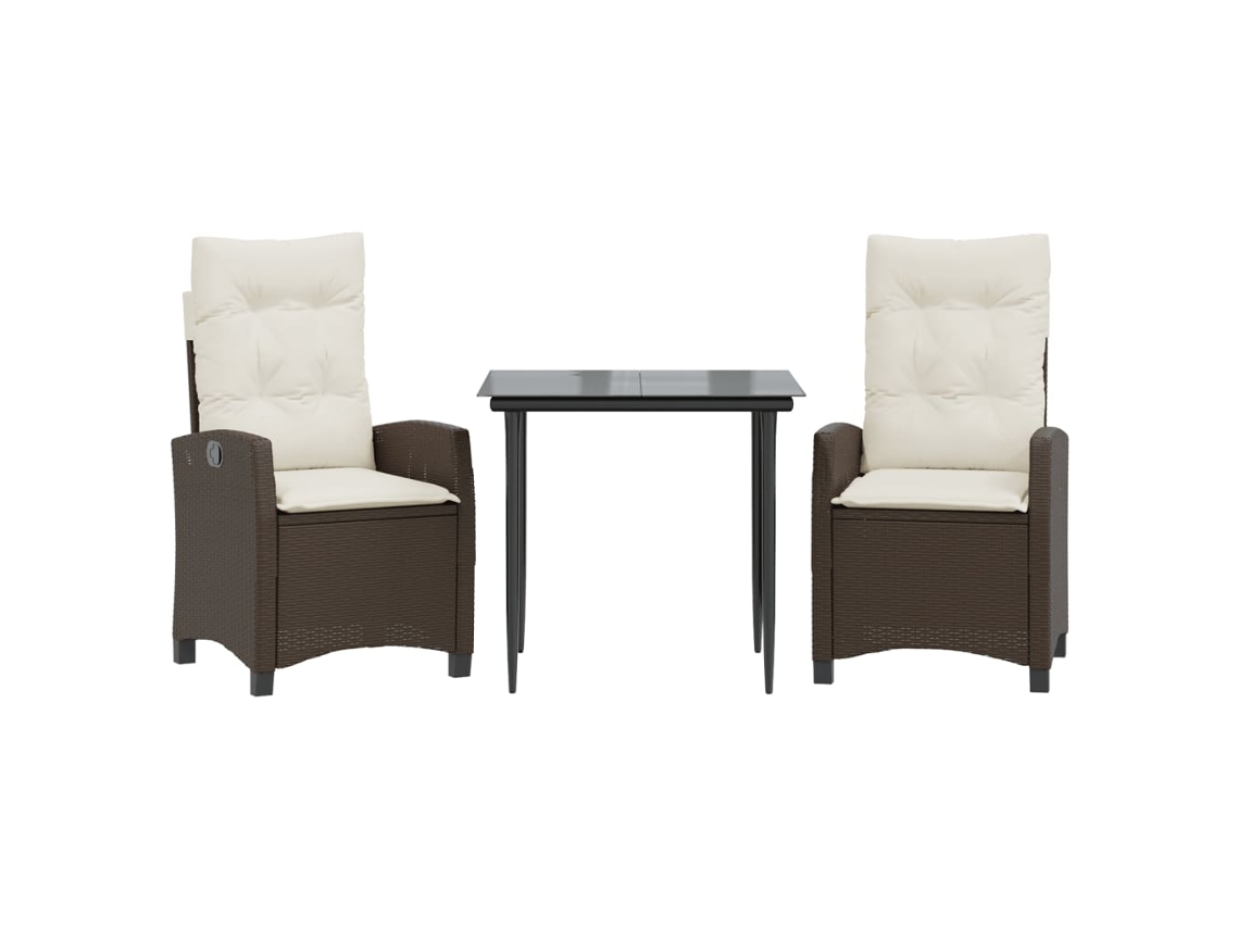 Garden Dining Set, Garden Dining Sets Vidaxl Marrom Rattan / Vime (80 Cm Table Length)