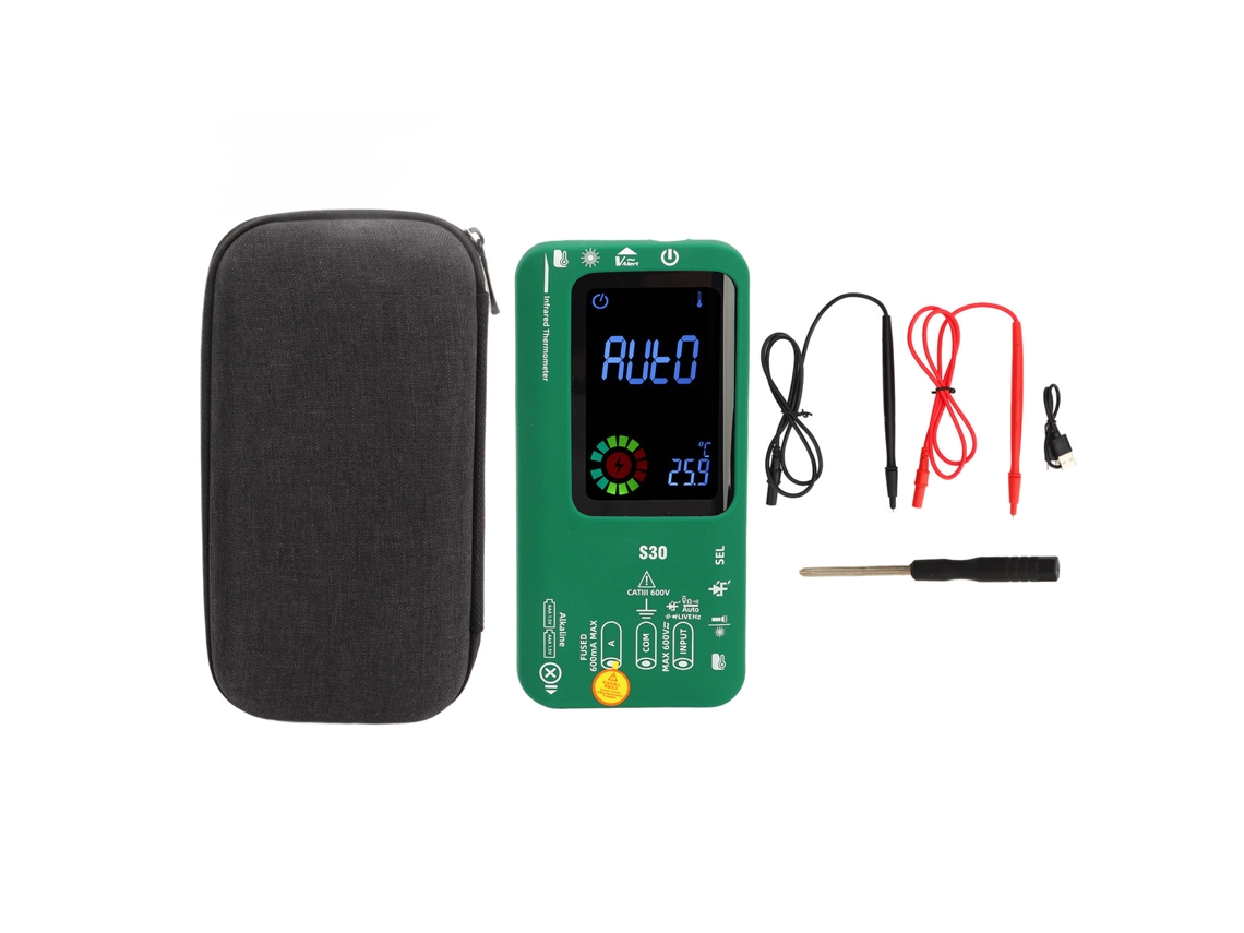 Multímetro Digital Multifuncional com Display Lcd Colorido Analisador de Circuitos Termômetro Infravermelho para Oficina de Carros
