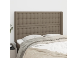 Vidaxl Cabeceira Cama Abas Tecido 147x16x118/128 Cm Cinza-acastanhado