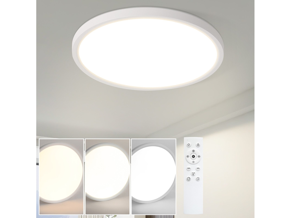 Led Flat Ceiling Light Para Quarto Preto 18cm 15w Regulável Lâmpada De Banheiro Nettlife