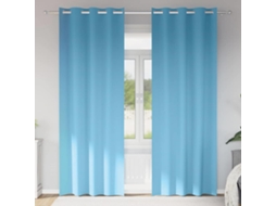Vidaxl Cortinas Blackout Com Argolas 2 Unid. Azul-claro 225 X 140 Cm