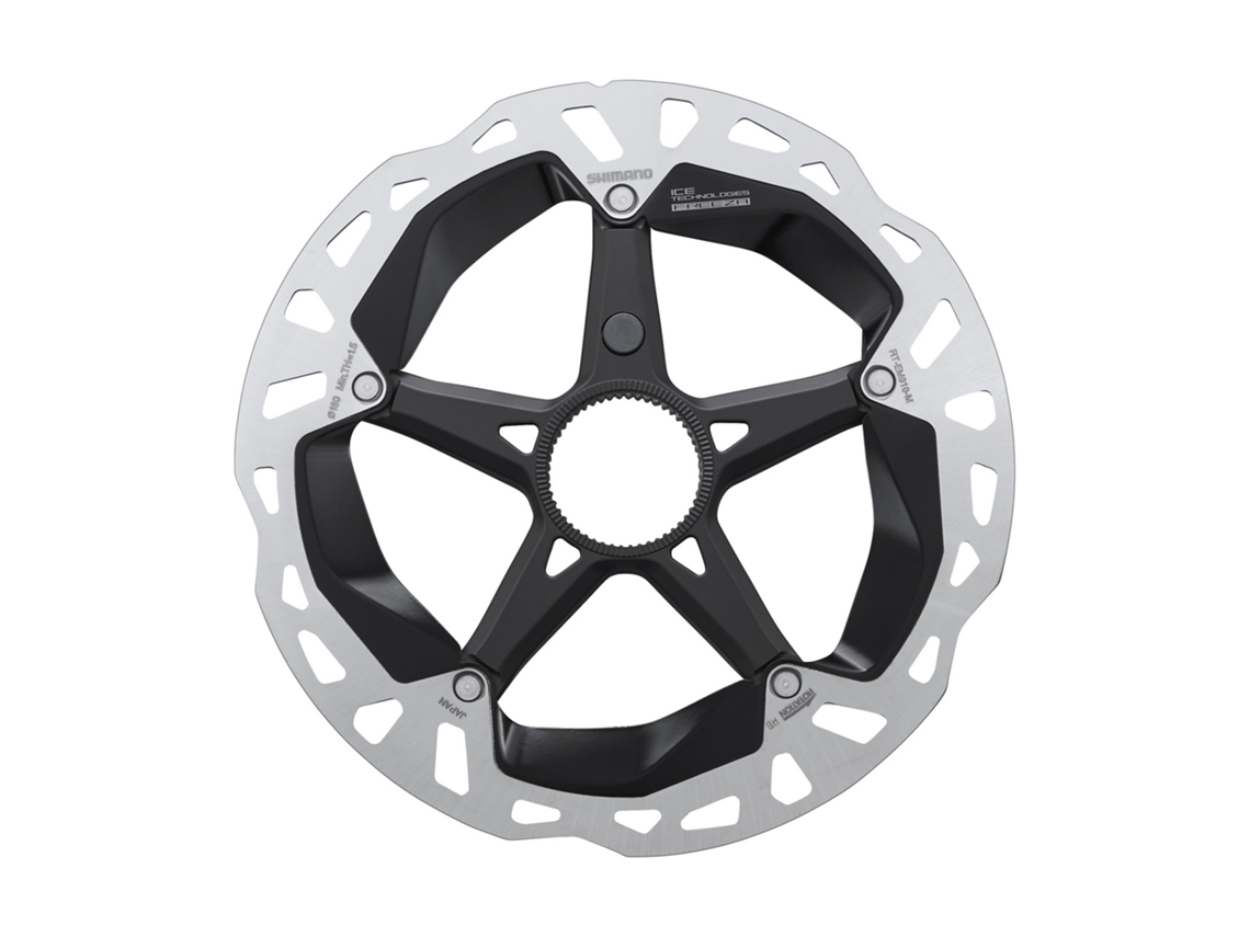 Disco de Travão com Anel de Bloqueio Estribo Externo SHIMANO Rt-Em910 Center Lock Ice Technoligies Freeza