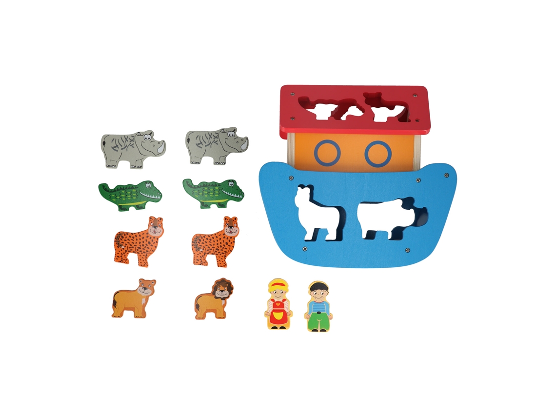 Mali brinquedos de Blocos de Madeira Animais para Classificação de Formas e Cores Educação Infantil 2+
