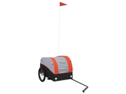 Reboque para bicicleta VIDAXL ferro preto e laranja (30 kg)