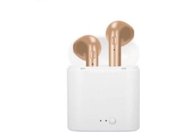 Auriculares Bluetooth True Wireless GETEK I7S (In Ear - MicroAuriculares - Dourado)