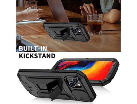 Suporte Casa Slide Câmara Para Iphone 14 Plus R-just Silicone Preto