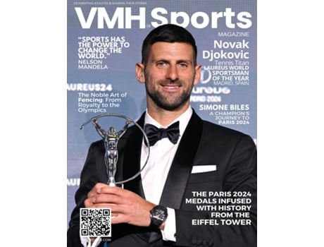 Livro VMH Sports - Novak Djokovic World Champion, Olympian, and the Paris 2024 Medals Infused with the Eiffel Tower de Vikki Jones (Inglês)