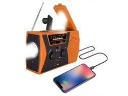 Rádio Solar De Manivela Am/fm/noaa, Com Alarme Sos, 2000mah , Yizhood (laranja)
