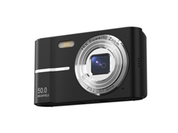Câmera digital Yizhood com tela de 2,4 polegadas e 500.000 pixels, bateria de 700 mAh e 32 GB de memória.