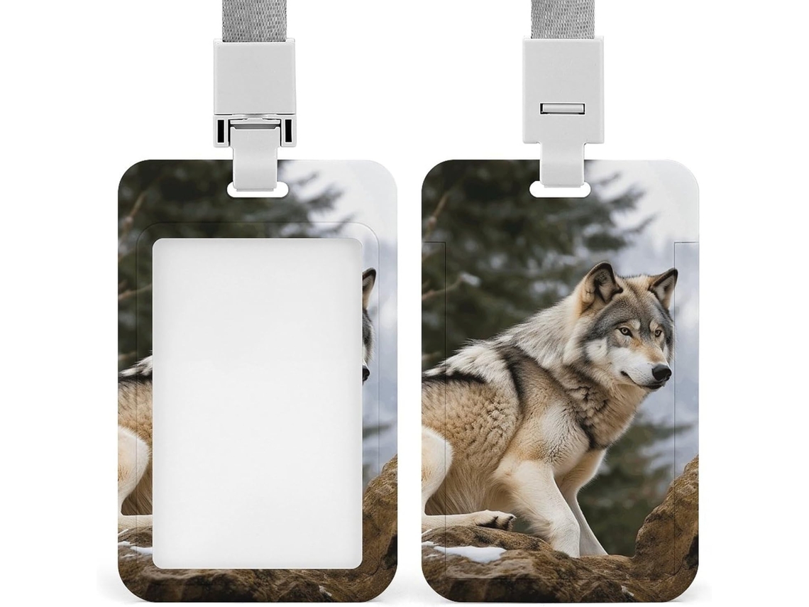 Porta Crachá Impermeável Snow Mountain Wild Wolf Ideal Trabalho, Escritório, Enfermagem, Ensino E Mulheres