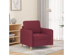 Vidaxl Poltrona 60 Cm Tecido Vermelho Tinto