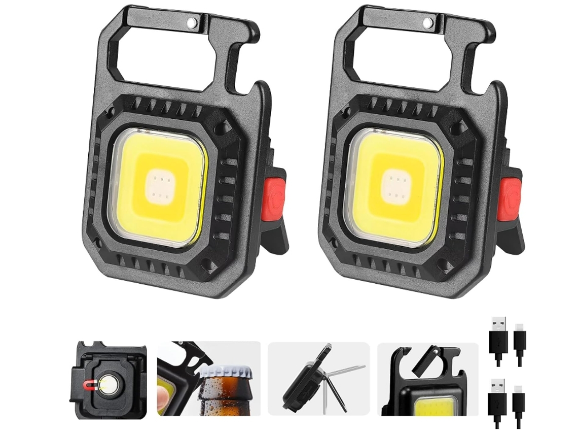 Mini Lanterna Yunzii W5130 Cob Led Recarregável 2 Peças 7 Modos De Luz Preto