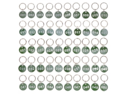 2026rebe 50 Etiquetas de Chave Numeradas em Aço Inoxidável com Anéis de Chave para Bagagem e Armários de Chaves M Verde