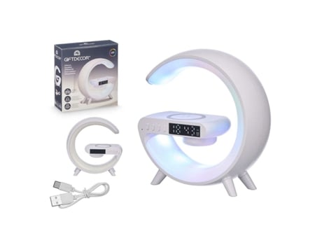 Relógio Digital De Mesa Giftdecor Hd24022901w Branco Arte Regal