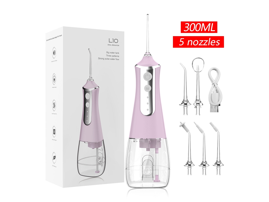 Irrigador Oral Dentário Recarregável , para o Cuidado Dos Dentes e Dos Aparelhos Ortodônticos. Rosa HEXINYIGJLY
