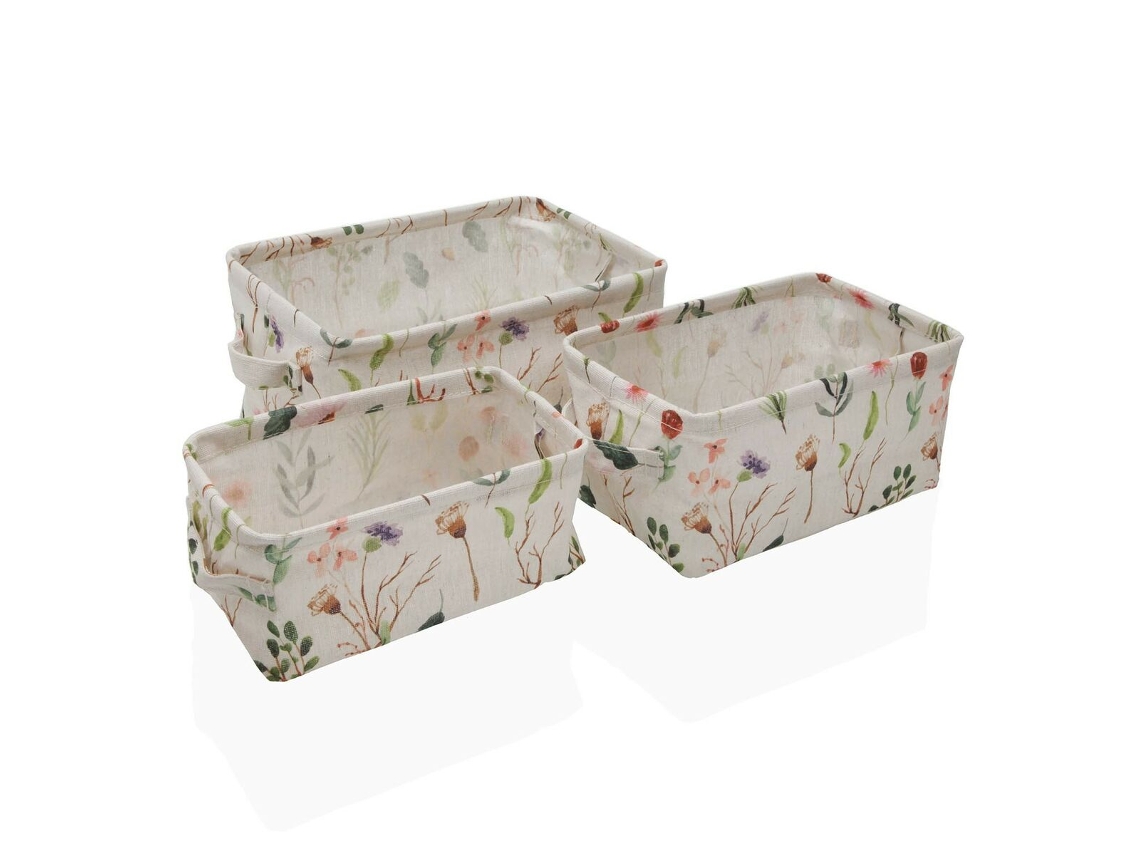 Conjunto de Cestas Versa Sansa Retangular 28 X 18 X 14 Cm Têxtil