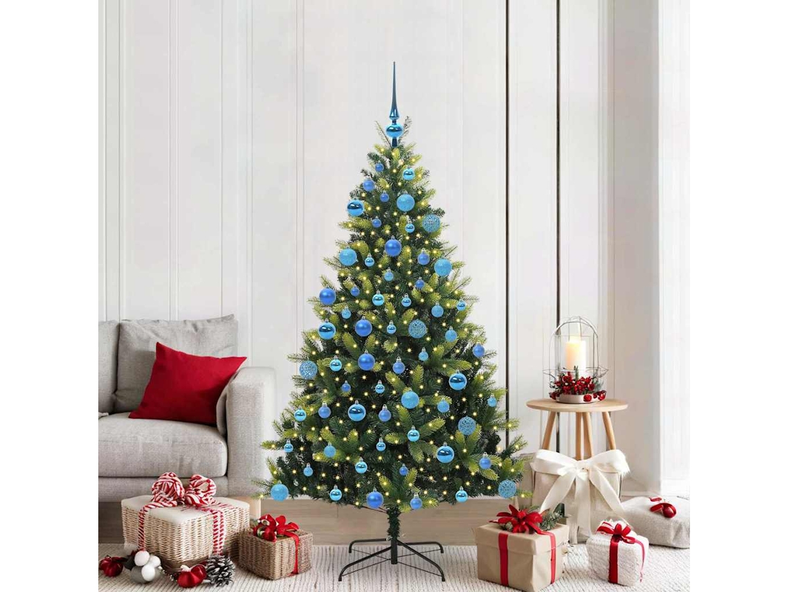 Vidaxl Árvore De Natal Artificial Articulada 300 Leds Verde 180 Cm