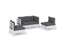 Garden Lounge Set, Garden Lounge Sets Vidaxl Branco Madeira De Pinho (n/a)