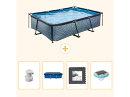 Exit-toys Piscina Exit Retangular - Efeito Pedra - 300x200x65 Cm - 5-peças S312