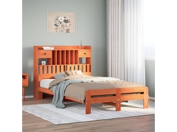 Vidaxl Cama Com Estante Sem Colchão 135x190 Cm Pinho Maciço