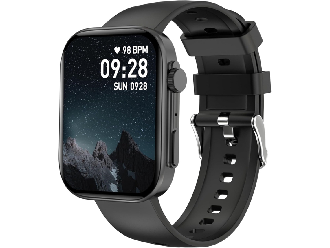 Smartwatch Tela Sensível 5,1 cm, Monitor Frequência Cardíaca Preto YANYXR