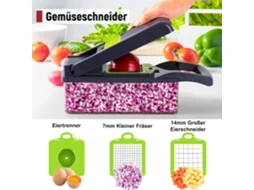 Lurelia Mandolina Multifuncional Ajustável, 16 Em 1, Lâminas Inoxidáveis, Recipiente Incluído, Para Legumes