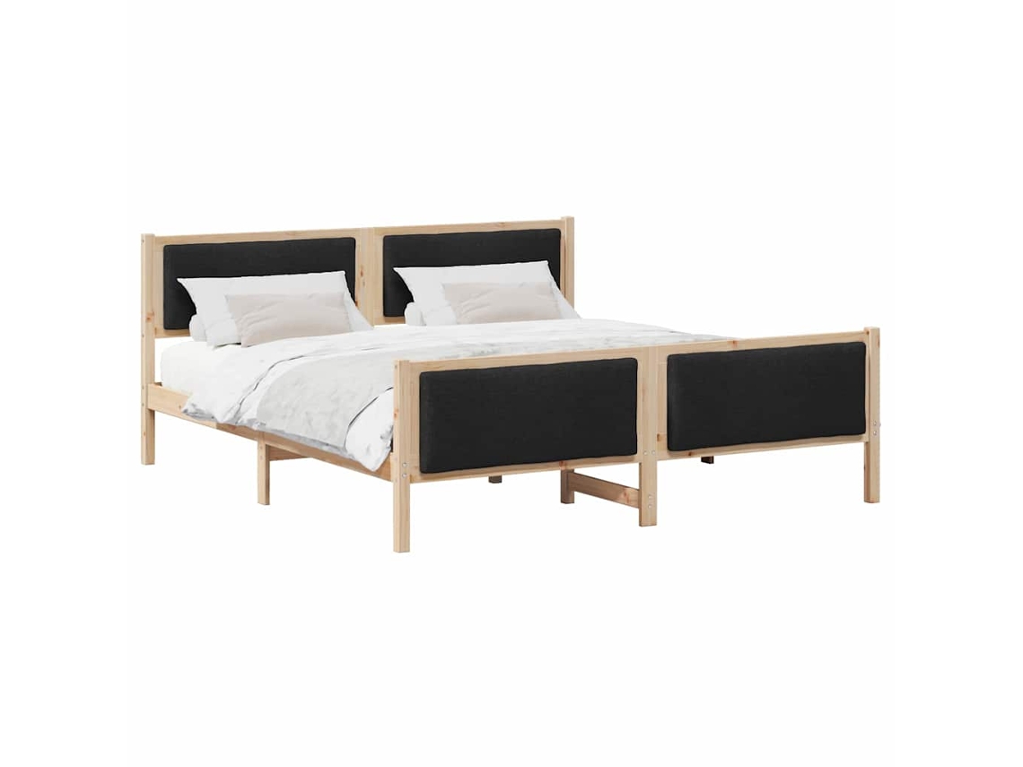 Estrutura da Cama com Cabeceira Preto 180x200 cm Tecido MAISON EXCLUSIVE