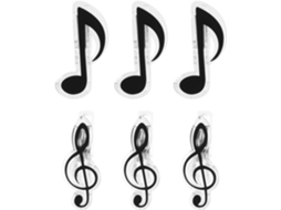 Ibasenice 6 Pinos de Notas Musicais para Partituras e Livros de Música, Design Simples, Material Plástico e Liga