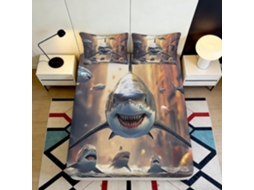 Conjunto de Cama Estampa 3d Earth View Sol Microfibra com Fronha 200x25cm S/MARCA