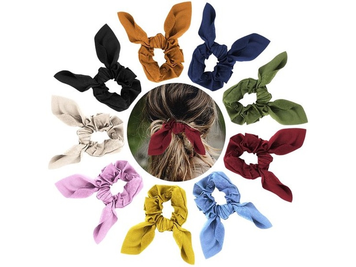 Scrunchies 9 Unidades - Elásticos Para Puxar O Cabelo - Sustentável - Cinturão De Cabeça - Suporte Para Cabelo - Apropriado Para Mulheres E Meninas -