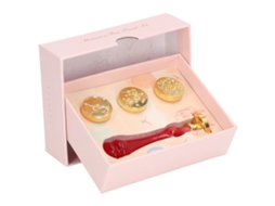 Kit de Selo de Cera com 4 Cabeças Vintage, Cabo de Resina, Padrão Delicado, para Convites Vermelhos
