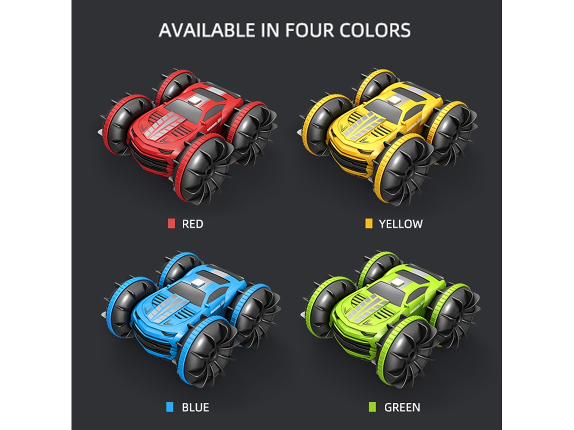 Carro De Stunt Rc Anfíbio 2 Em 1 Com Luzes Led Controle Remoto 2.4ghz Para Crianças Presente De Natal Aniversário