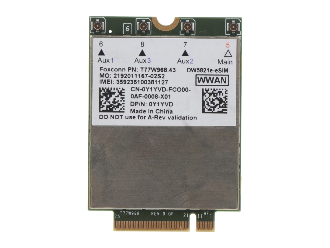 Módulo T77w968 Dw5821e X20 Lte Cat16 1 Gbps Fdd Lte Tdd Lte 4g Para Laptop Dell 5420 5424 7424 7400 Slowmoose