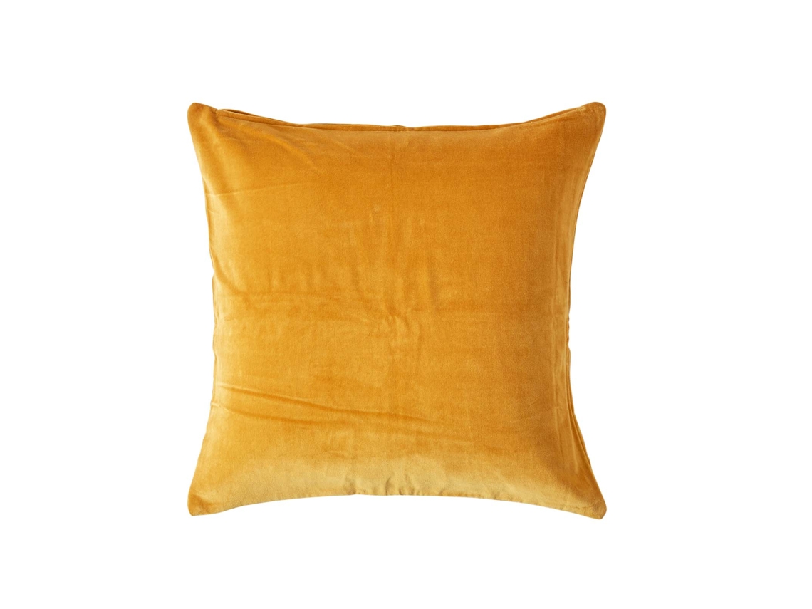 Homescapes Mustard Velvet Cushion Cover 60x60 Cm