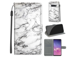 Capa De Couro Pu Com Fecho Magnético, Design Colorido E Aba Horizontal Para Samsung Galaxy S10, Com Suporte E Compartimentos Para Cartões.
